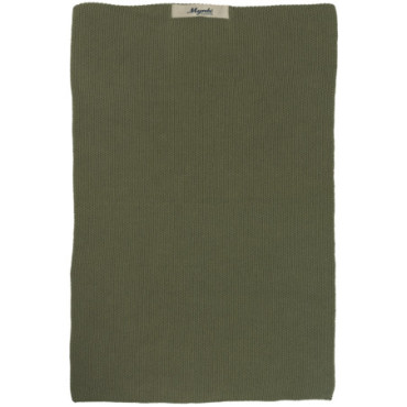 Serviette Mynte olive tricotée