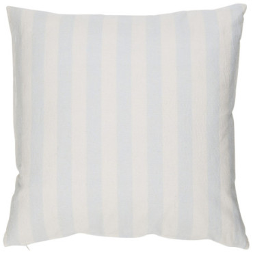 Housse de coussin Magnus bleu poussiéreux à rayures blanches 50cm