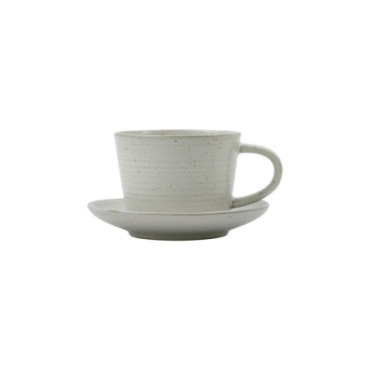 Tasse avec soucoupe Pion Gris/ blanc