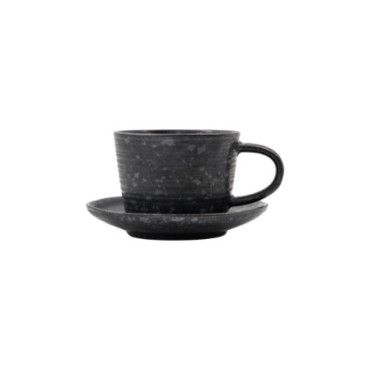 Tasse avec soucoupe Pion Noir/Marron