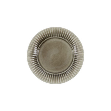 Assiette à déjeuner Pleat Gris/Marron