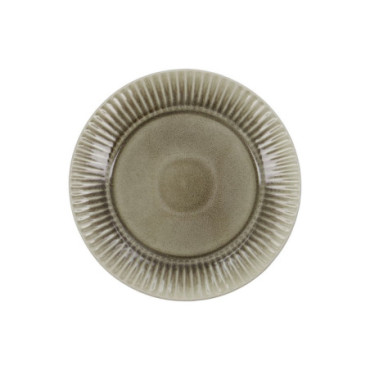 Assiette Pleat Gris/Marron