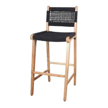 Tabouret Haut En Bois Et Corde Patsy