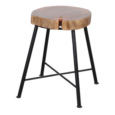 Tabouret Bas En Bois Et En Métal Shade