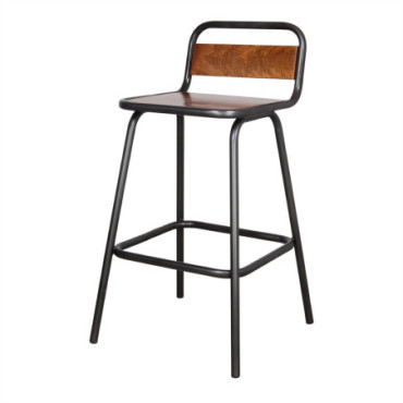 Tabouret Haut En Métal Et En Bois Ankara