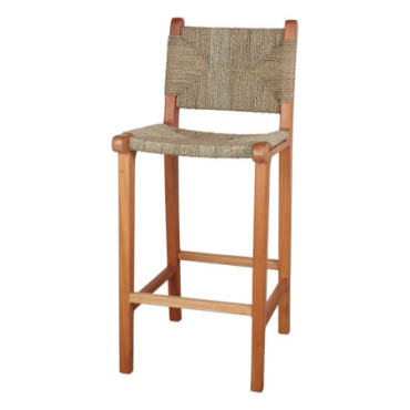 Tabouret Haut En Bois Et Fibre Marine Tabarca