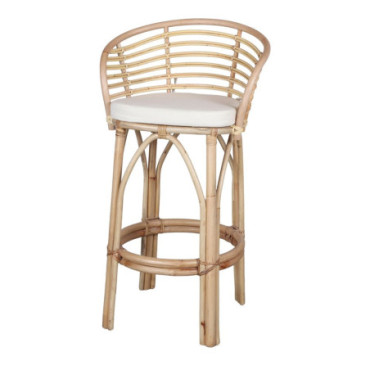 Tabouret Haut En Bambou Et Rotin Clutter Confort