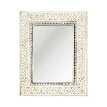 Miroir Blanc Et Corne Alcazar