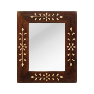 Miroir Bois Foncé Et Corne Alcazar