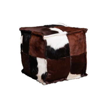 Pouf Marron Carré Peau De Vache