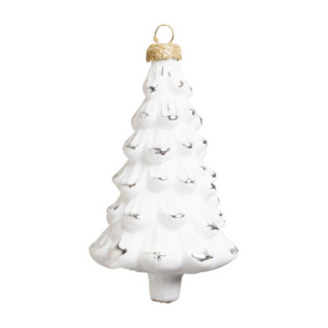 Boule De Noel Sapin Blanc Blizzard