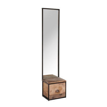 Miroir Sur Pied Et Rangement 1 Tiroir