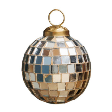 Petite Boule De Noel Disco Dorée