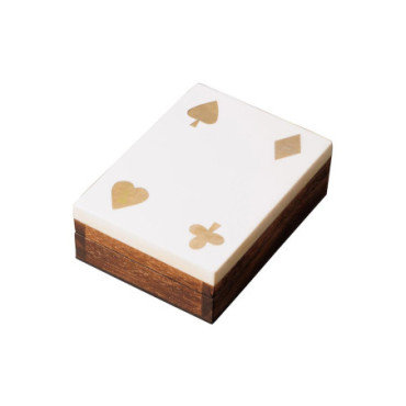 Boîte Blanche Inserts Laiton 1 Jeu De Cartes