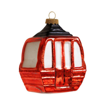 Boule De Noel Téléphérique Rouge