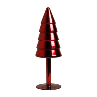 Sapin Moderne En Verre Rouge Mercurisé