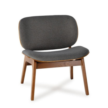 Fauteuil Kuji Anthracite Structure Bois