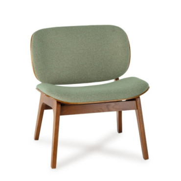 Fauteuil Kuji Vert Structure Bois