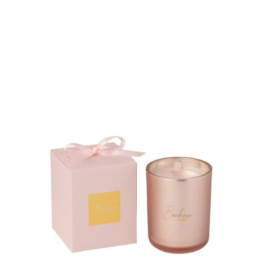 Bougie Parfumee Bonheur Rose Large -65Heures