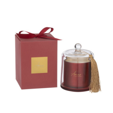 Bougie Parfumee Cloche Amour Rouge Large -45Heures