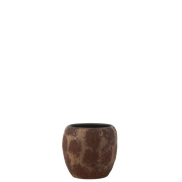 Cache-pot rond Terra Brown / Rust Large