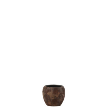 Cache-pot rond Terra Brown / Rust S