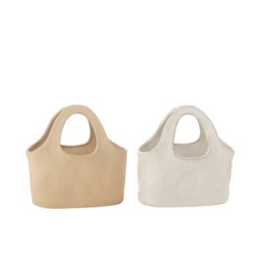 Sac Porcelaine Blanc / Beige Large