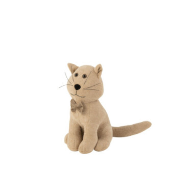 Cale-Porte Chat Noed Papillon Bouclé Beige