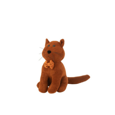 Cale-Porte Chat Noeud Papillon Bouclé Cognac