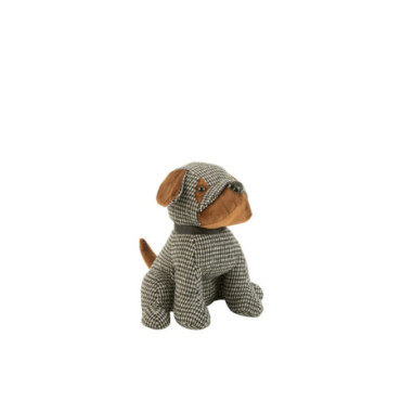 Cale-Porte Chien Carreaux Polyester Noir / Brun S