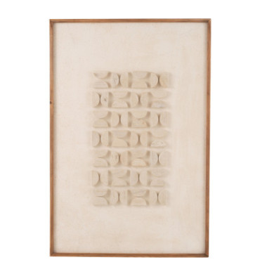 Decoration Murale Josh Bois De Pin / Toile Blanc