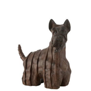 Chien Terrier Ecossais Moderne Resine Marron Large