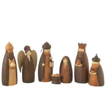 Creche 7 Pieces Resine Marron