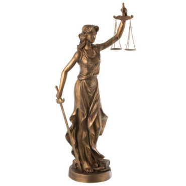 Femme Justice Resine Cuivre Large