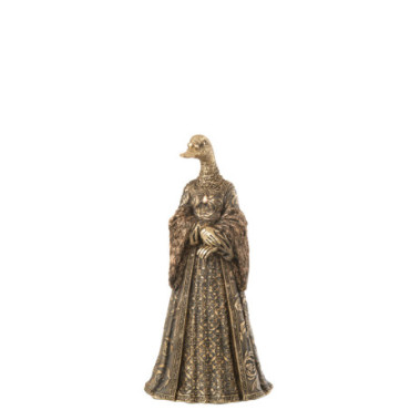 Femme Oiseau Resine Antique Or