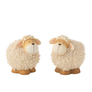 Mouton Porcelaine Beige / Marron Large