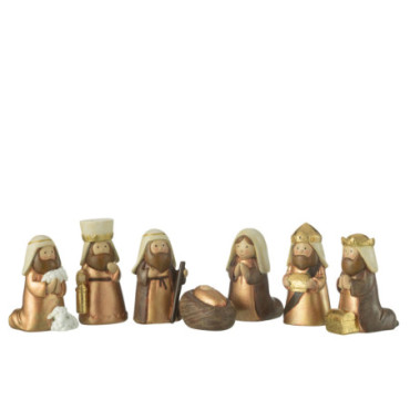 Nativité Scene 7 Pieces Resin Brun / Or