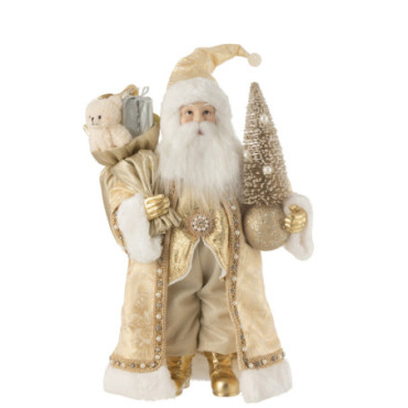 Pere Noel Deco Resine / Textile Or