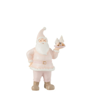 Pere Noel Gateau Resine Blanc / Rose