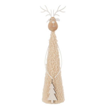 Renne Déco Teddy Métal / Bois Beige / Naturel Large