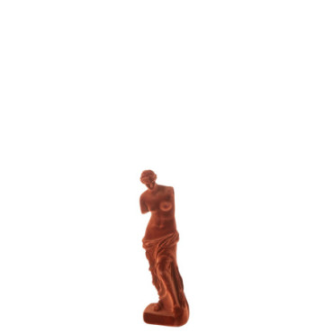 Statue Femme Grecque Resine Velours Bordeau