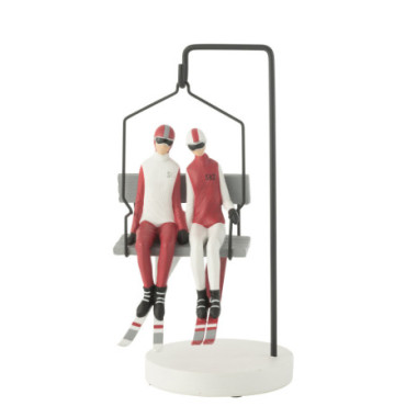 Telesiege Ski Couple Resine Rouge / Blanc