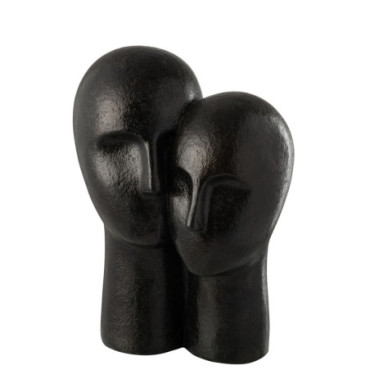 Tete Couple Resine Noir