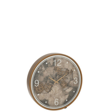 Horloge Carte Europe Mdf Or Large