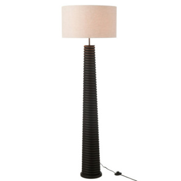 Lampadaire Filetage Bois D'Ailanthus Noir / Gris