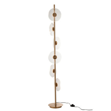 Lampadaire Led Fleur Fer / Plastique Or