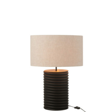 Lampe Filetage Large Bois D'Ailanthus Noir / Gris