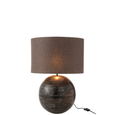 Lampe + Abat Jour Bol Metal Noir S