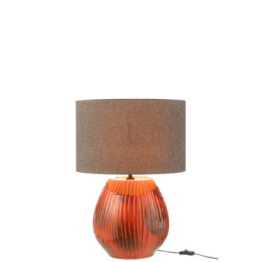 Lampe + Abat-Jour Akane Ceramique Rouge S