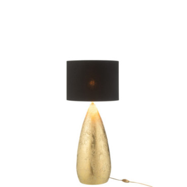 Lampe + Abat-Jour Goutte Ceramique Or S